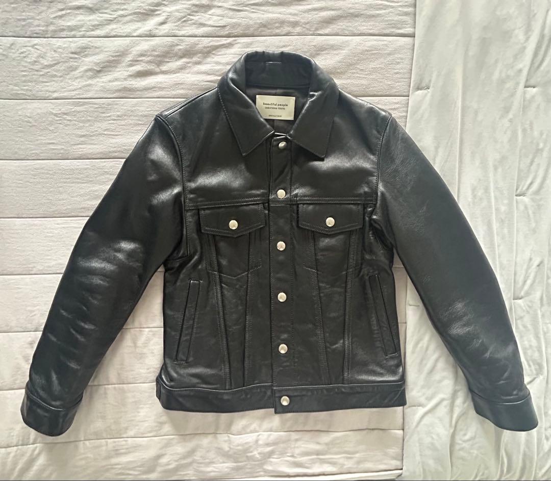 ビューティフルピープル　ヴィンテージジーンレザージャケット〈未使用〉160cm