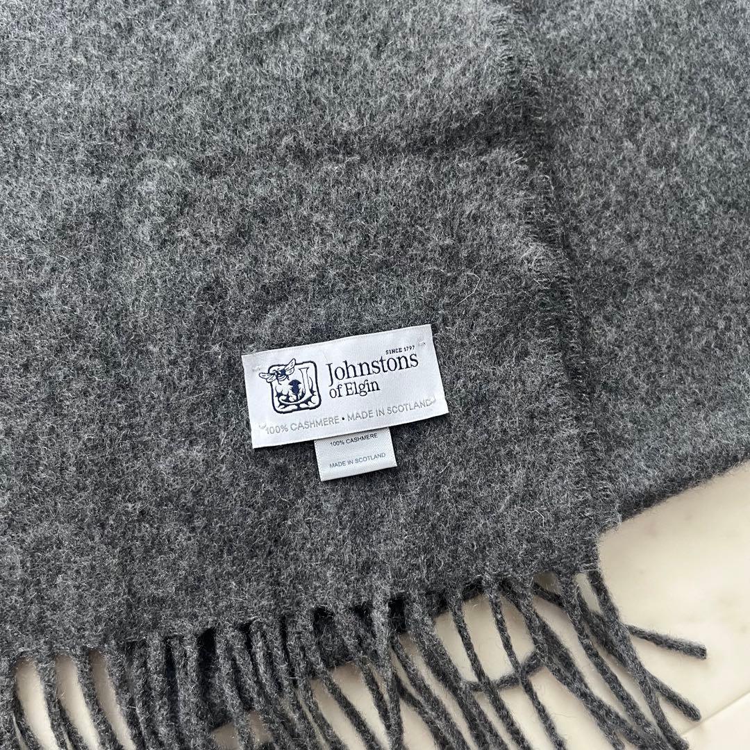 美品✨ジョンストンズ オブエルガン カシミヤ100% マフラー ストール グレー