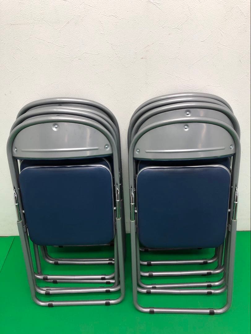 ☆引き取り限定販売☆折りたたみ椅子　8脚セット　紺