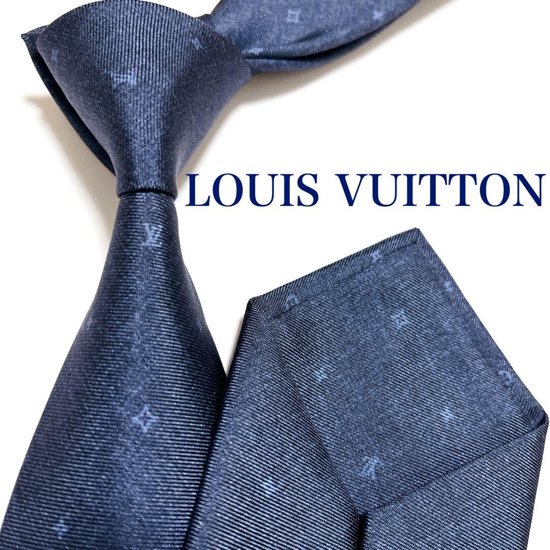 美品 ルイヴィトン ネクタイ ハイブランド モノグラム 光沢 希少 ロゴグラム