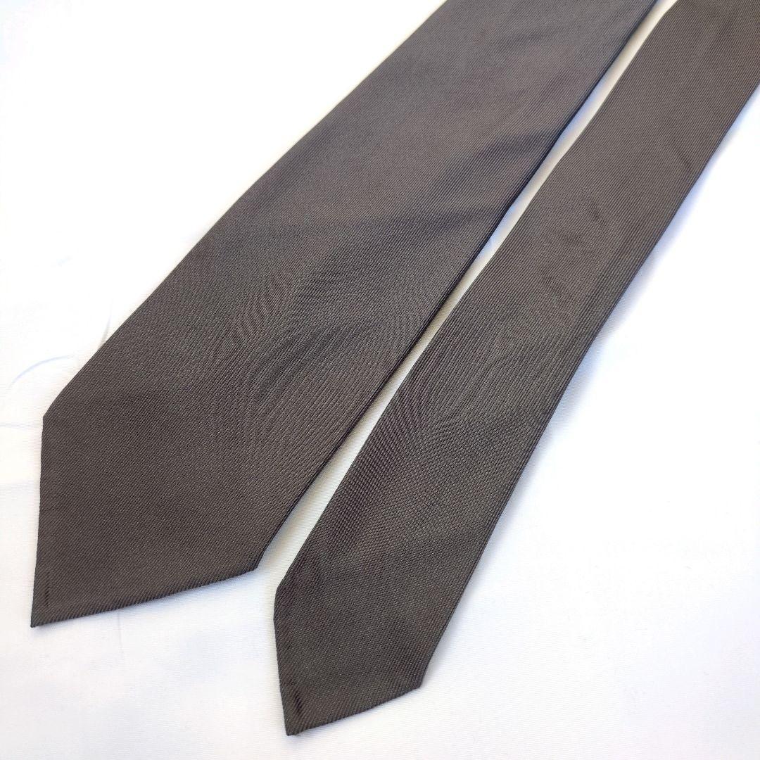 【イタリア製】フランコミヌッチ ネクタイ グレー 無地 ソリッド セッテピエゲ