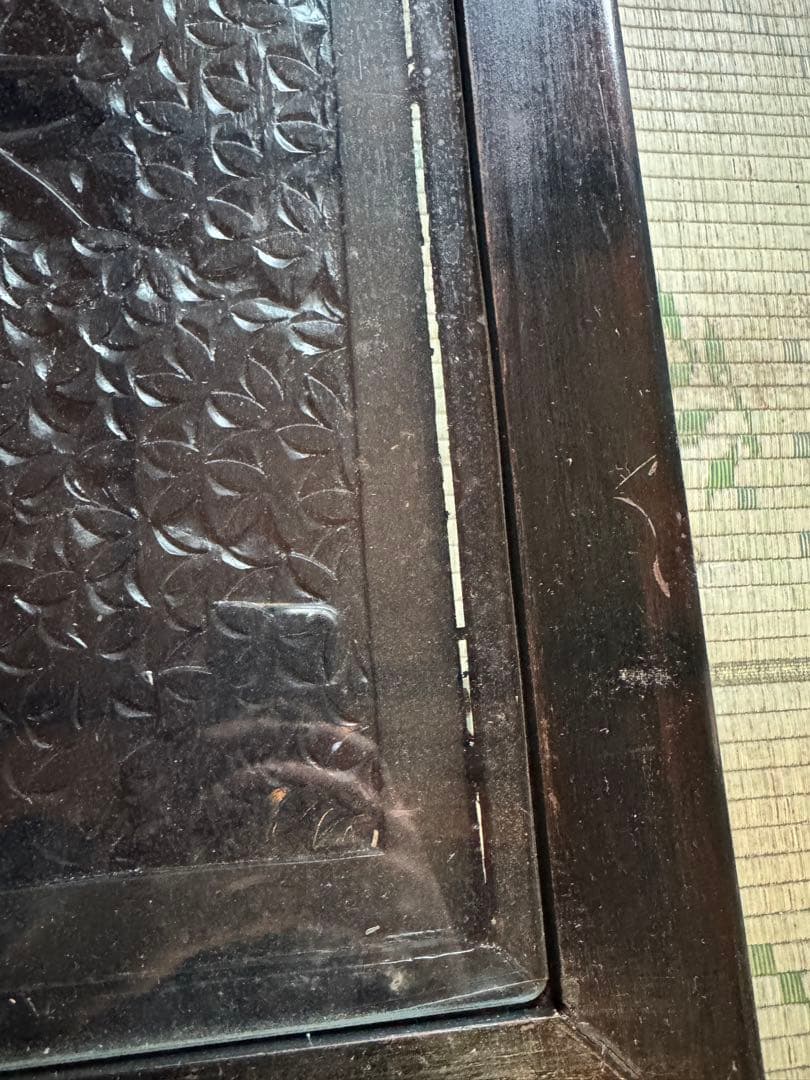 木彫 彫刻 ヴィンテージ ローテーブル 黒檀 センター リビング テーブル 座卓