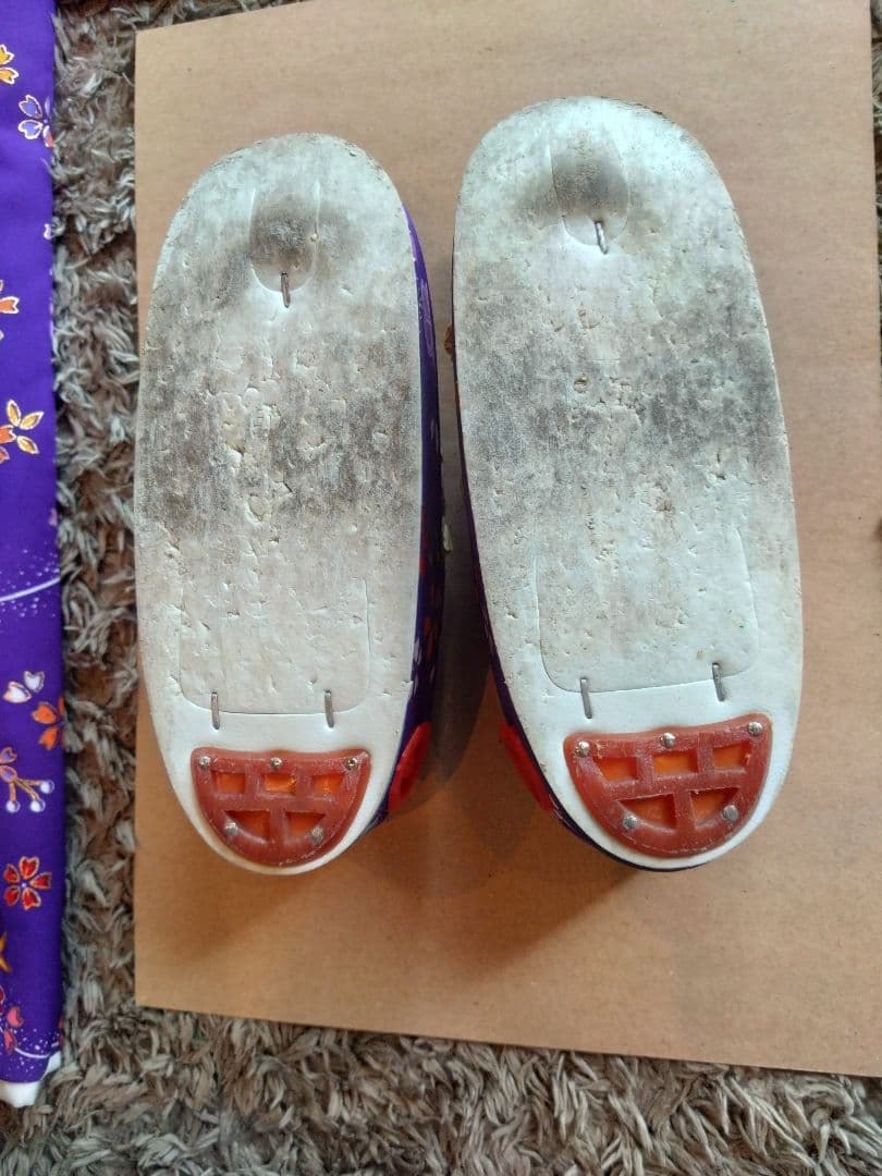 （着画あり）3歳七五三用5点セット 紫色 花柄 着物