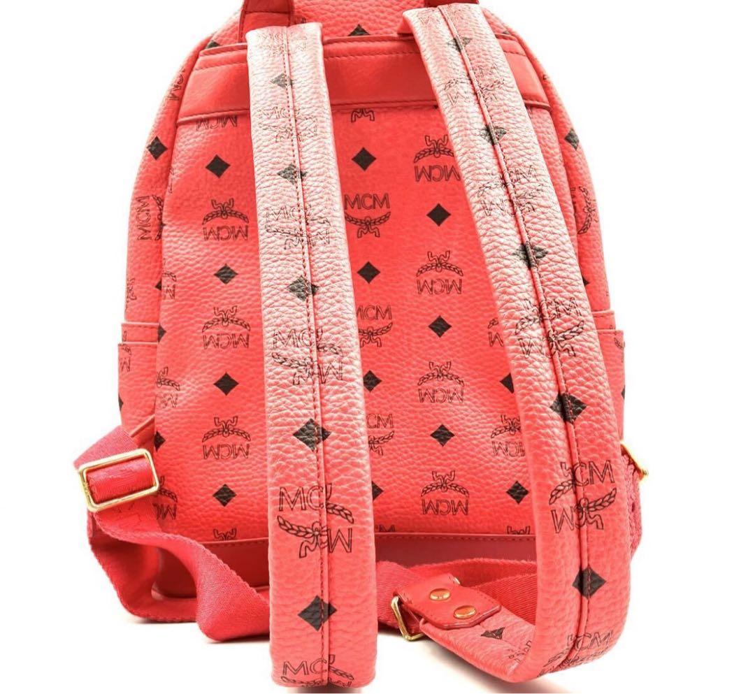 【 MCM スタッズ リュック レッド 】N79 エムシーエム ブランド 赤