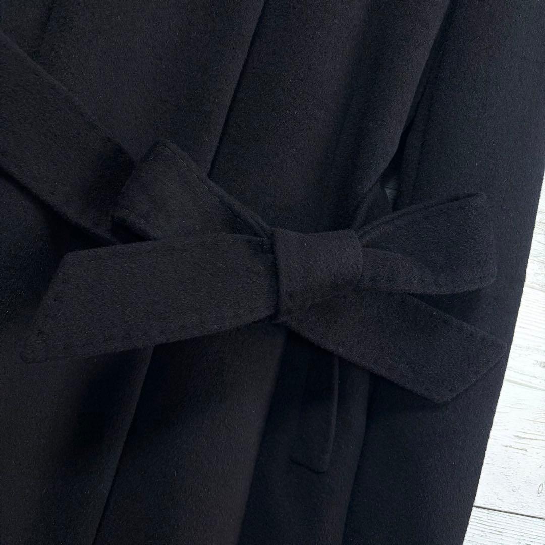 ☆美品☆ アナイ　アンゴラロングコート　ブルーフォックスファー襟　ベルト付き