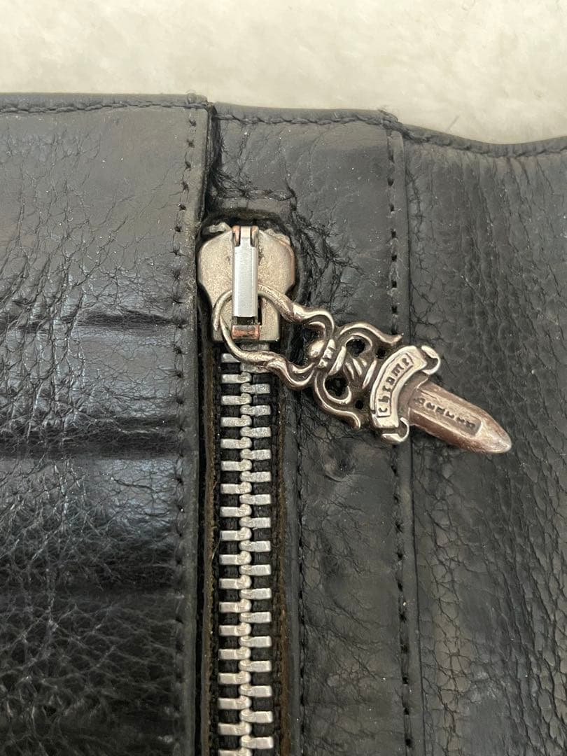 専用‼️Chrome Hearts ★クロムハーツWAVE黒長財布/購入店納品書付