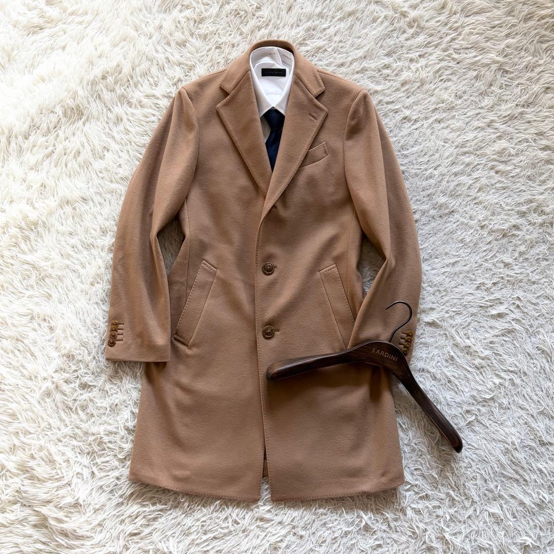 <美品>LARDINI キャメル ウール チェスターコート サイズ44