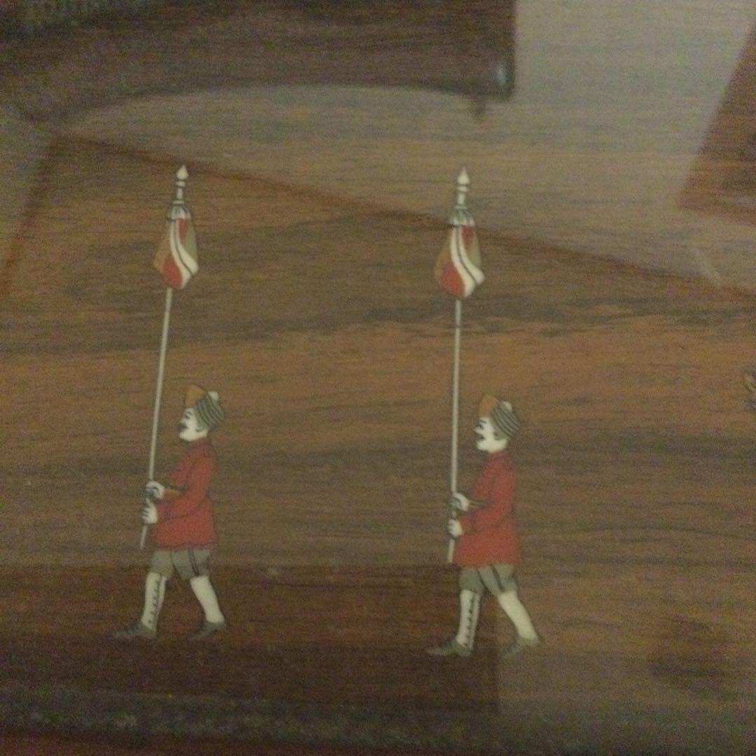 紫檀、唐木、インド製、大名行列のパネル