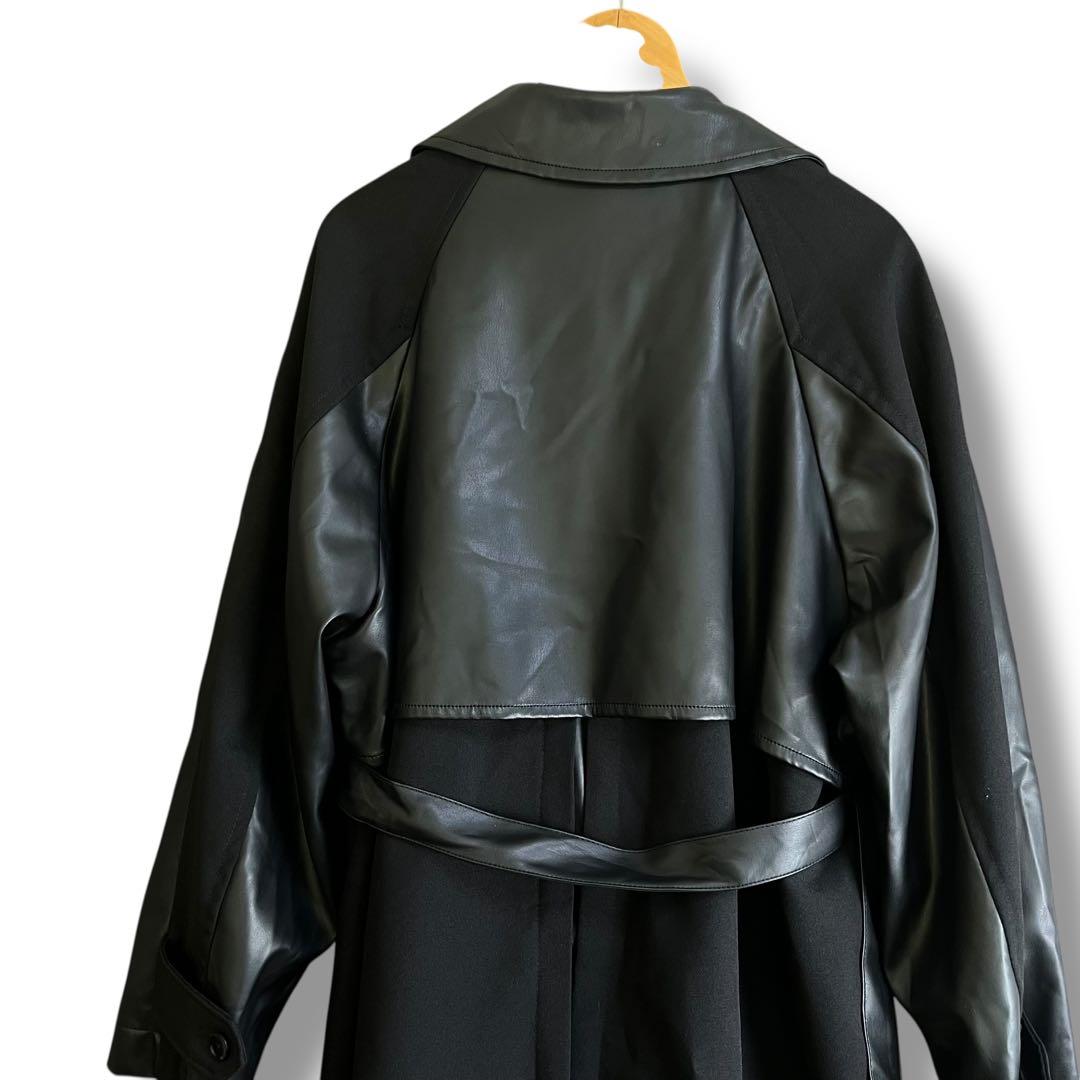 HARE ハレ レザー切り替え トレンチコート ブラック S 美品