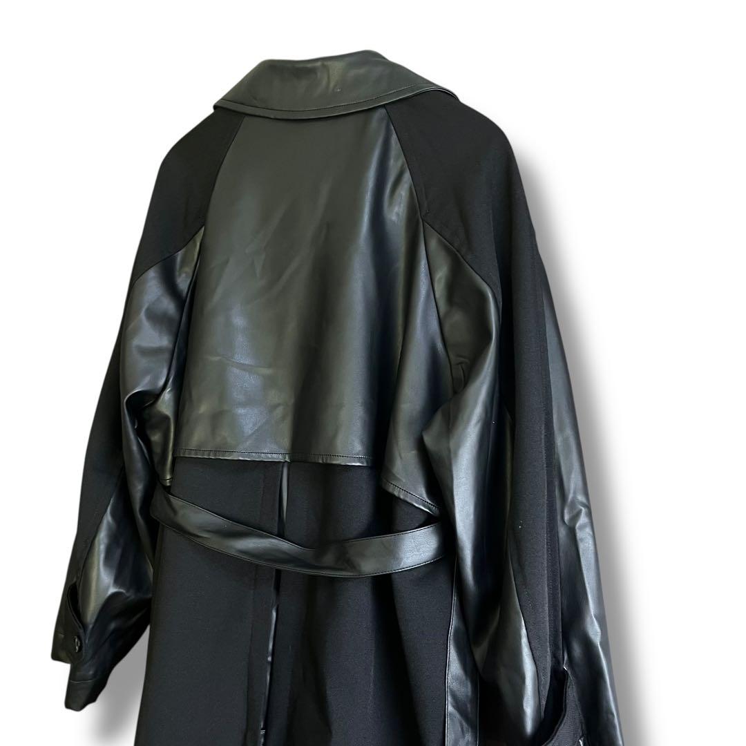 HARE ハレ レザー切り替え トレンチコート ブラック S 美品