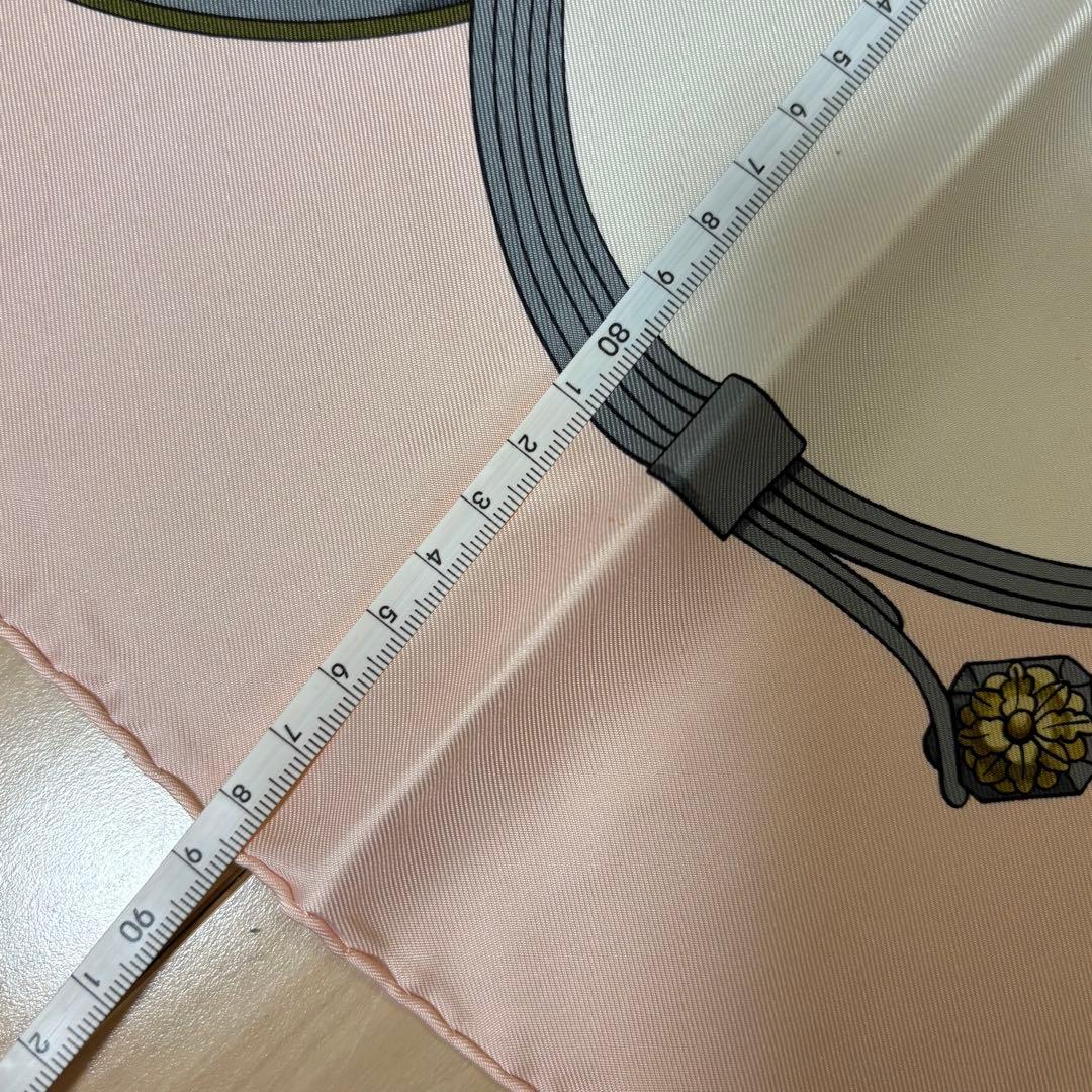 エルメス HERMES スカーフ バンダナ 馬車 絹 シルク ピンク