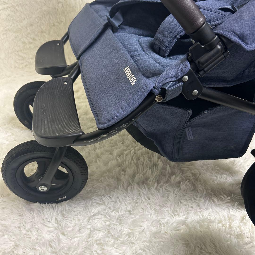 【美品】エアバギー　ココダブル　フロムバースex ネイビー　二人乗りベビーカー