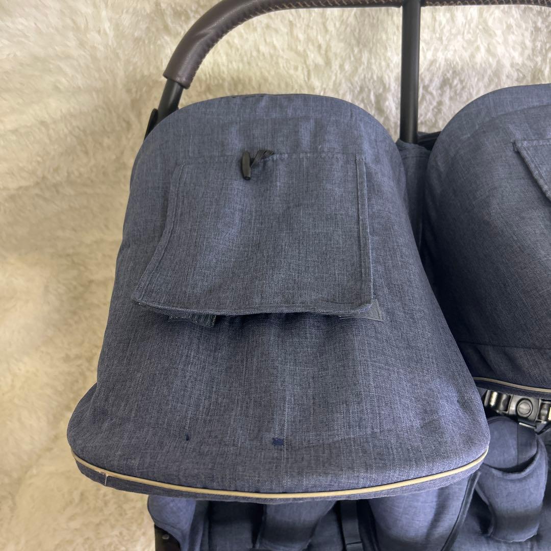 【美品】エアバギー　ココダブル　フロムバースex ネイビー　二人乗りベビーカー