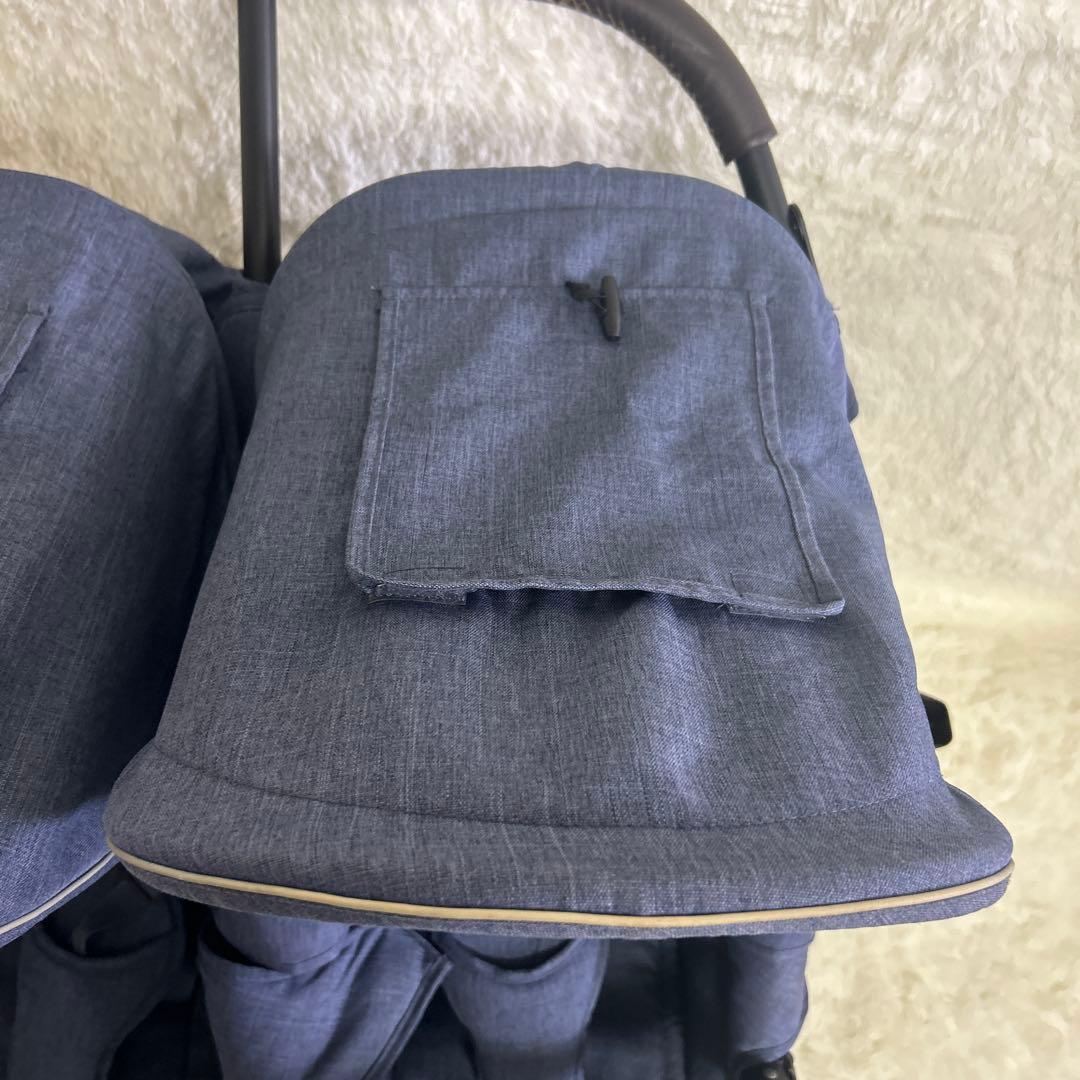 【美品】エアバギー　ココダブル　フロムバースex ネイビー　二人乗りベビーカー