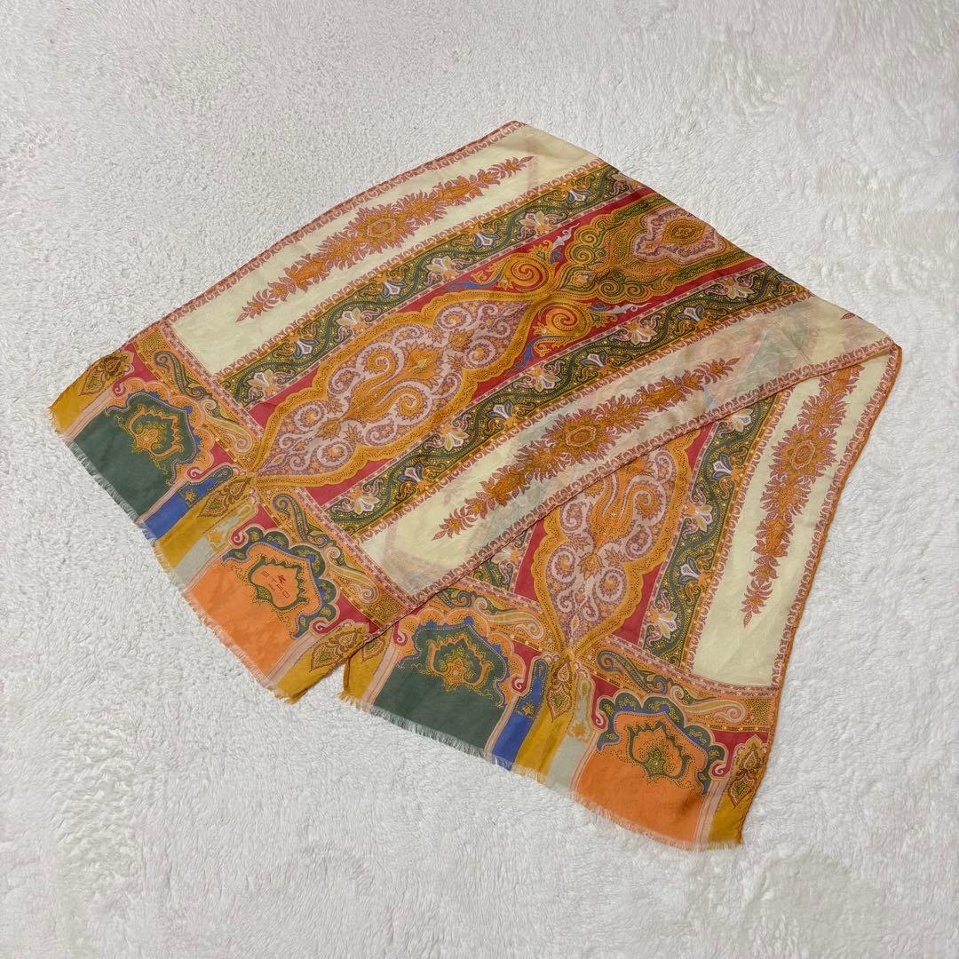 ETRO エトロ シルク100% ペイズリー 長方形 ストール