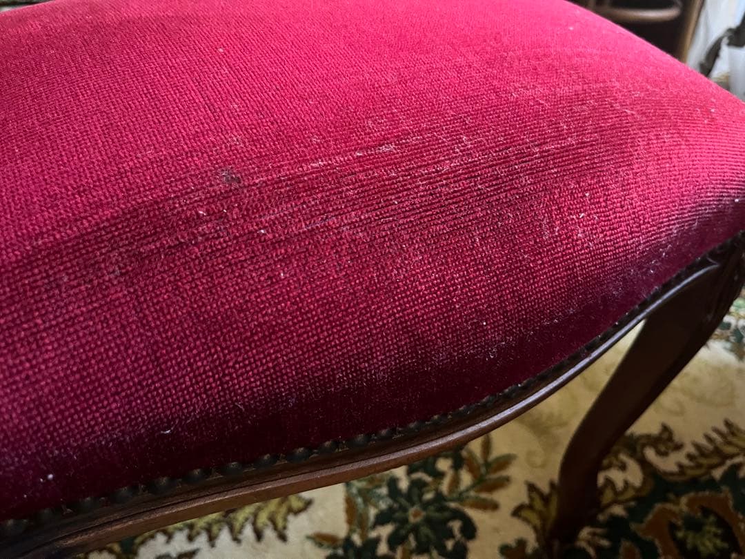 オットマン スツール 猫脚 アンティーク 赤 インテリア ビンテージ