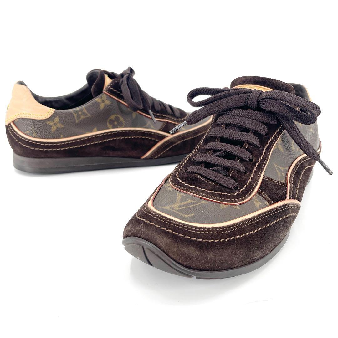 ルイヴィトン　モノグラム　靴　レディース　スニーカー　スエード　24.5㎝