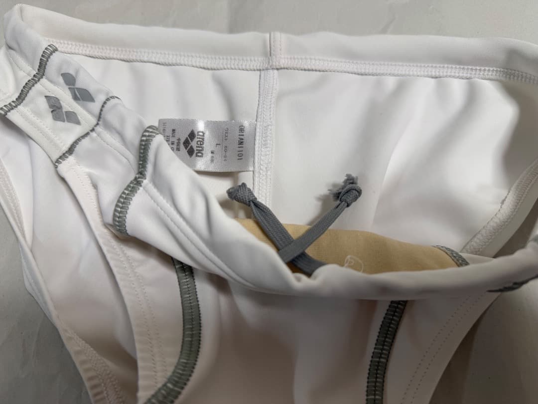 【Lサイズ】arena 競泳水着 【ホワイト 白】競パン