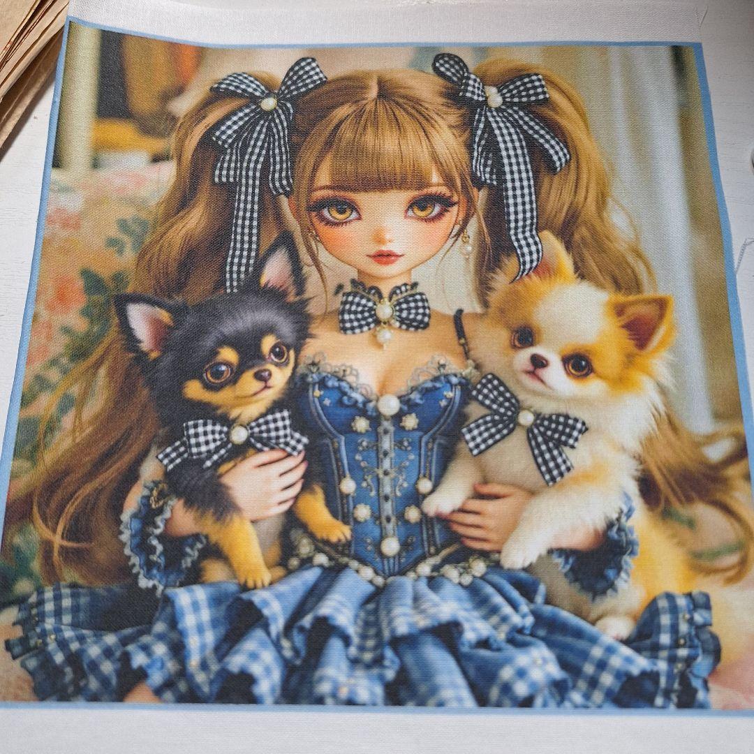 激レアトイプードルパネル生地　ハンドメイド