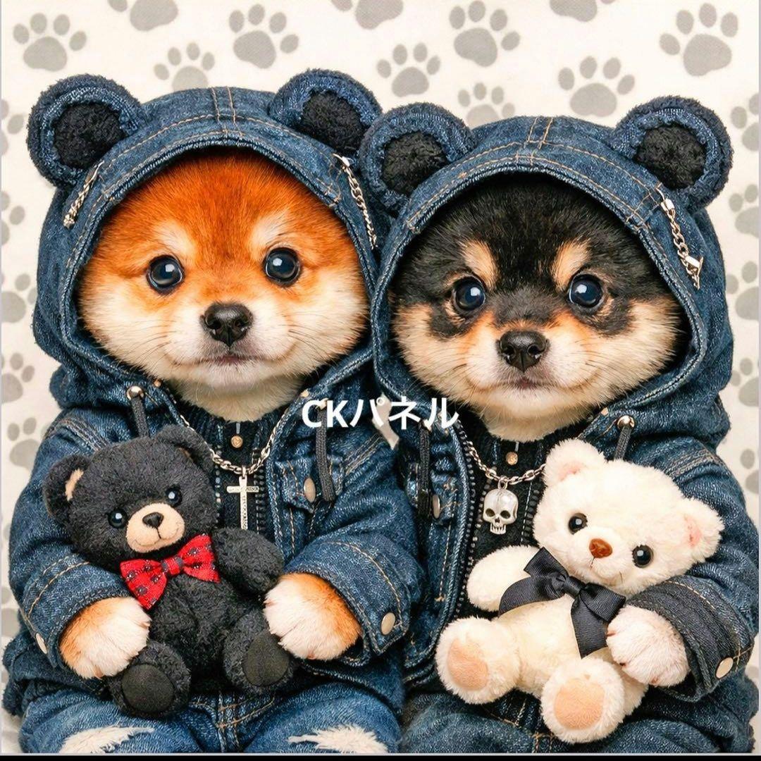 激レアトイプードルパネル生地　ハンドメイド