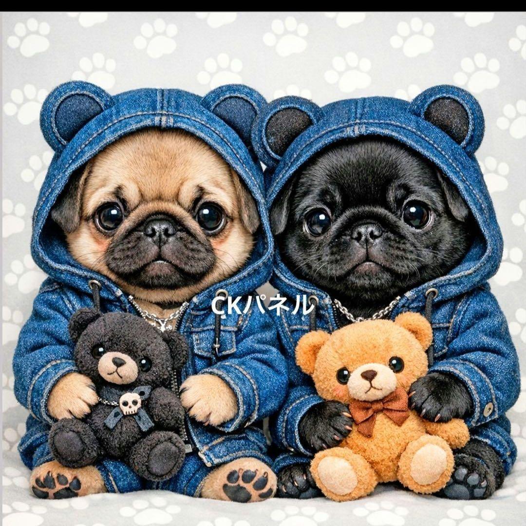 激レアトイプードルパネル生地　ハンドメイド