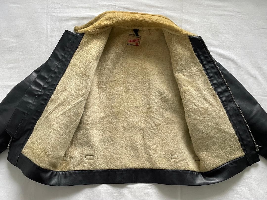 40s BELSTAFF ベルスタッフ PVC ボア ライダース ジャケット