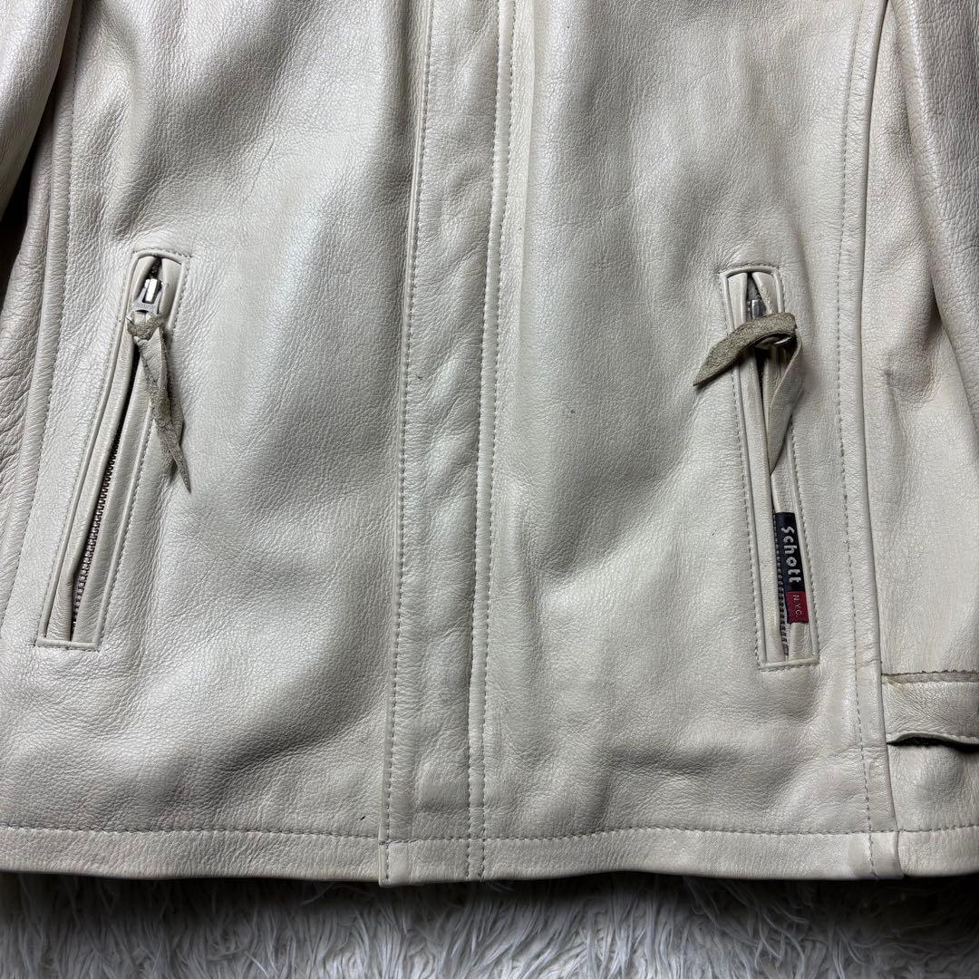 希少　schott クラシックレーサー　ライダースジャケット　ワッペンカスタムM