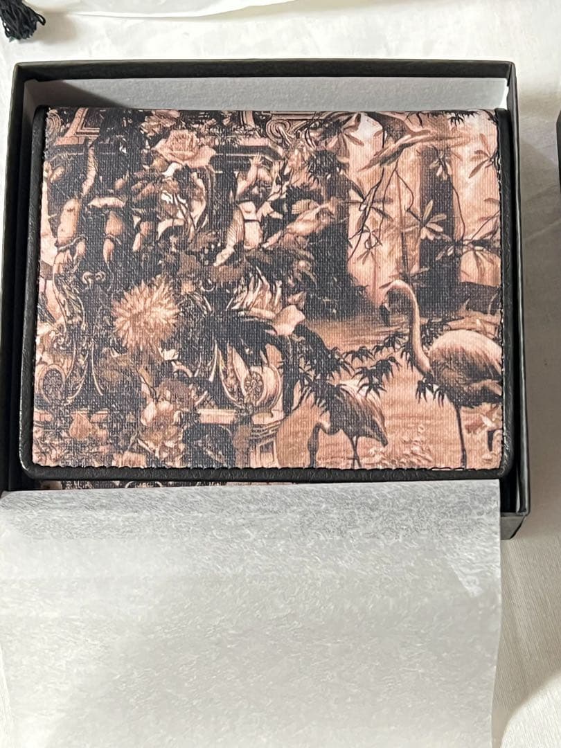 匿名配送/Jean Paul GAULTIER フラミンゴ柄 二つ折り財布