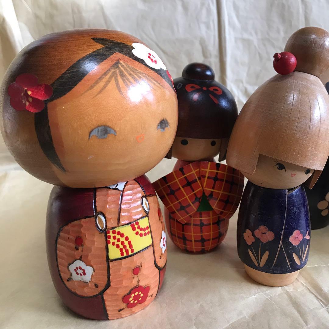 [タイムセール]こけしセット民芸品　置物　日本　人形伝統工芸品インテリア こけし