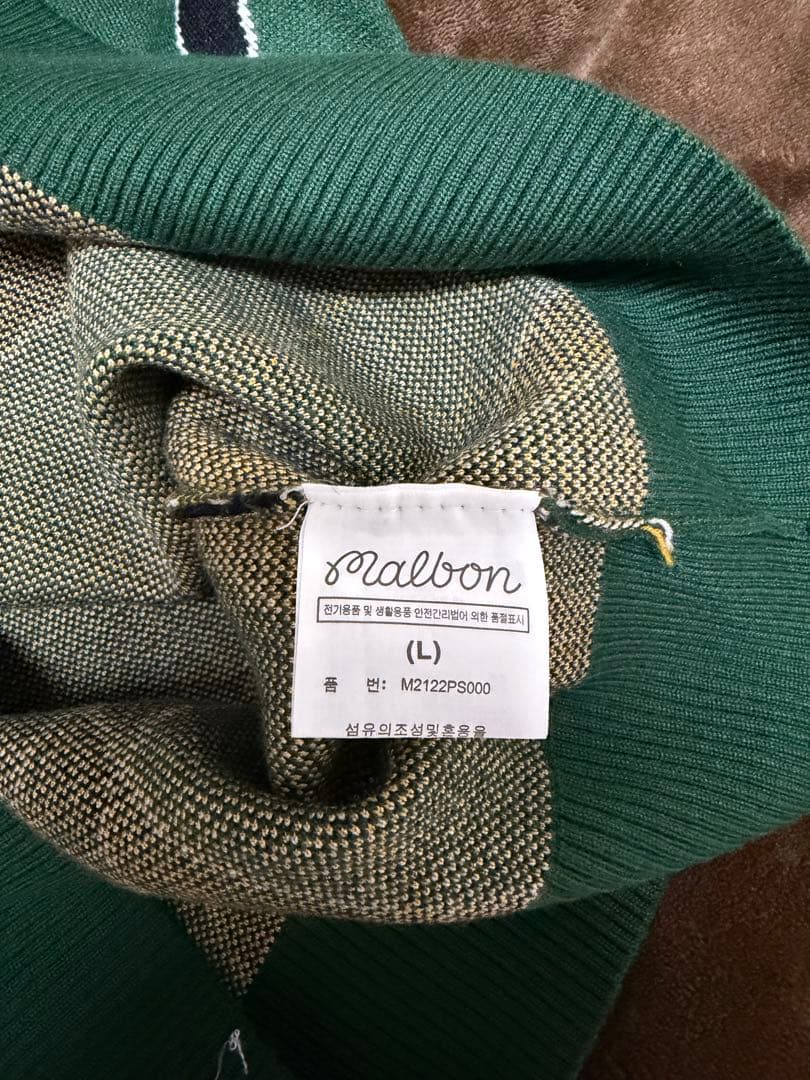 Malbon アーガイル柄 ニットベスト Lサイズ　メンズ