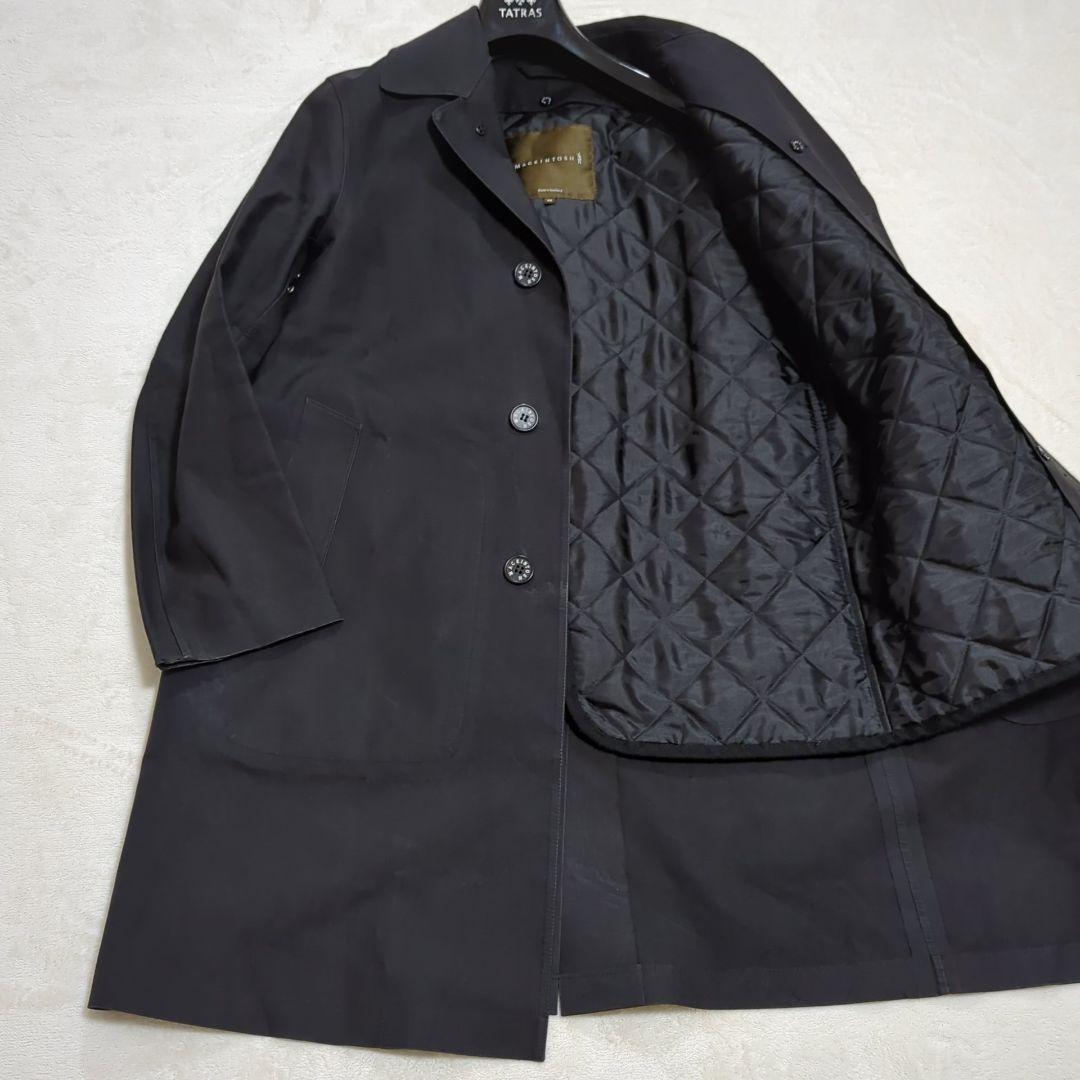マッキントッシュ L ダンケルド ゴム引きコート キルティングライナー 英国製黒