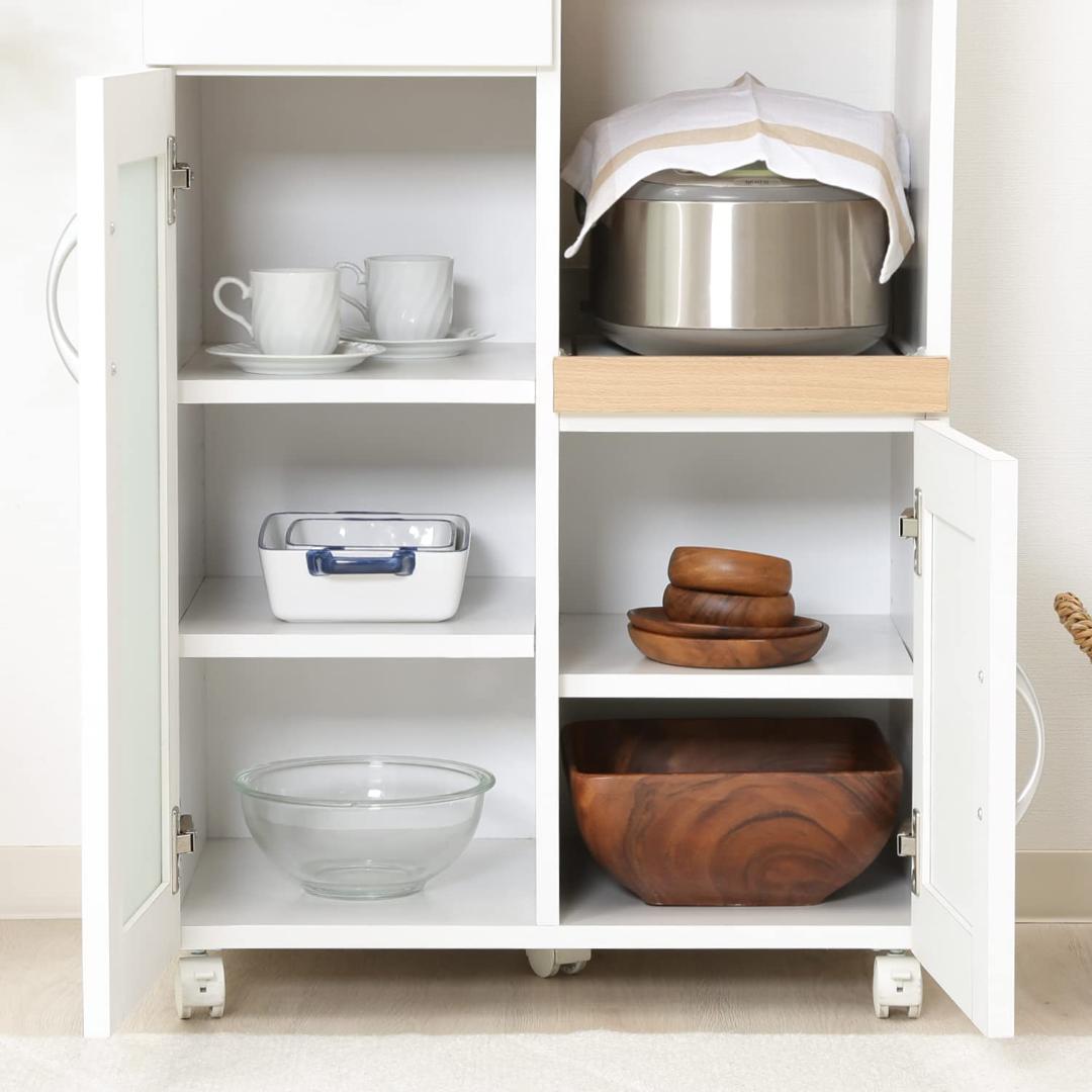 キャスター付き キッチンカウンター 引き出し収納 収納