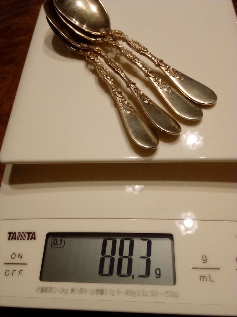 ドイツ シルバーデザートスプーン ４本組 アンティーク