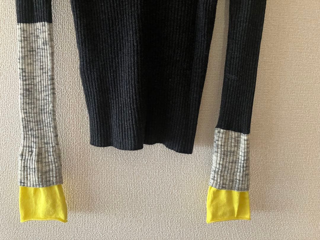 enfold キャッシュタッチハイネックリブバイカラープルオーバー