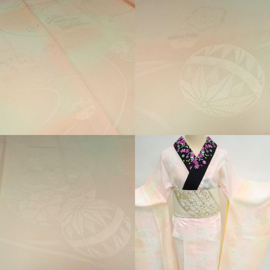 ｍ2182＊美品 正絹 牡丹 刺繍 トール 手縫い仕立て 振袖・襦袢2点セット
