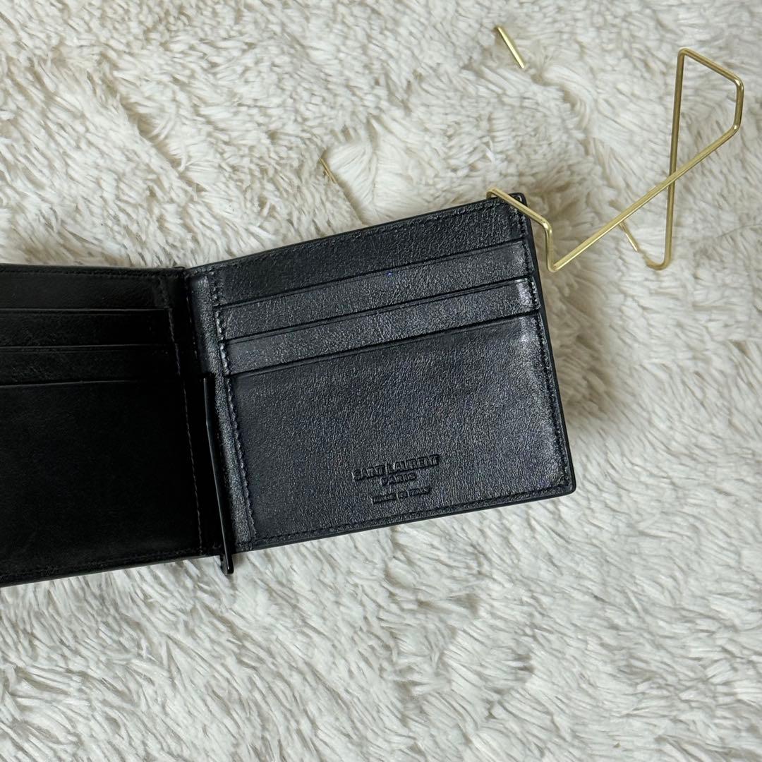 ⭐️Take様⭐️　サンローラン　YSL　総柄　マネークリップ　ブラック　レザー