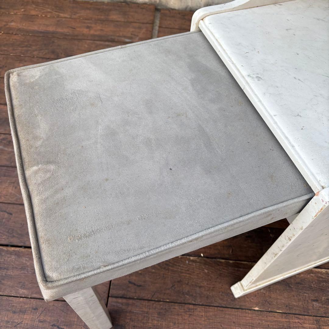 C1北欧レトロ カリモク家具 木製ドレッサーテーブル 収納椅子付きサイドテーブル