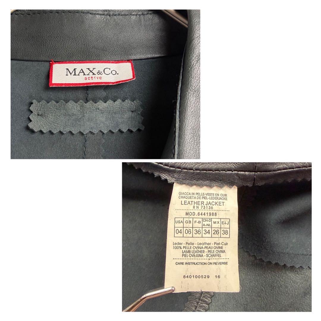 MAX Mara ✨MAX&Co. ラムレザージャケット 羊革 黒 38