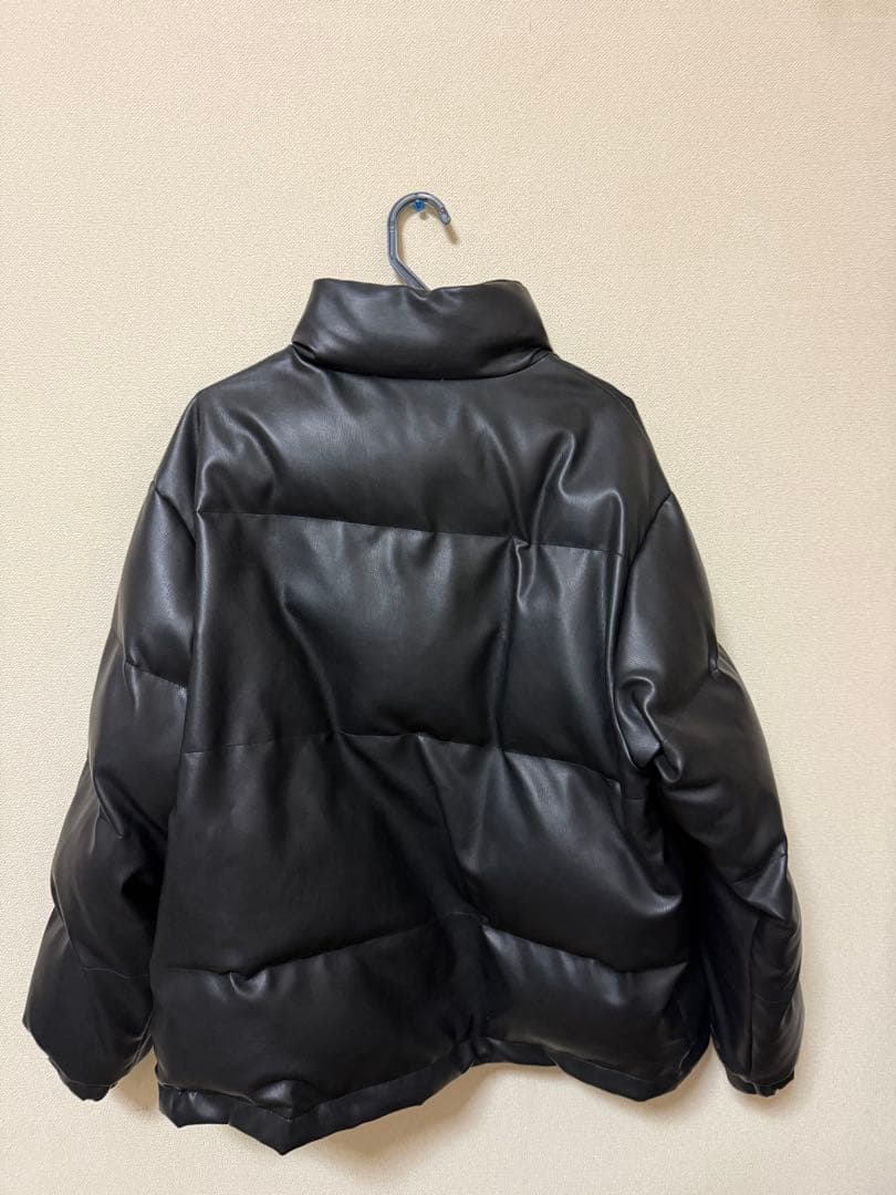 MLBフェイクレザーショートダウンジャケット/レザージャケット