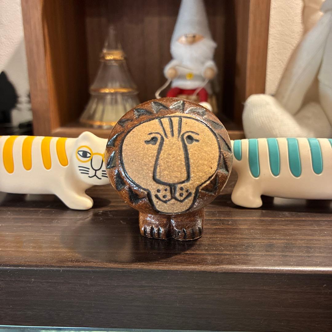 リサラーソン　ライオン　置物　ヴィンテージ　グスタフスベリ　工芸品　北欧　希少