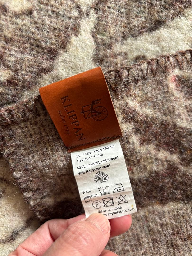 【値下げ⭐︎】クリッパン　ミナペルホネン　ウールシングルブランケット　ブラウン