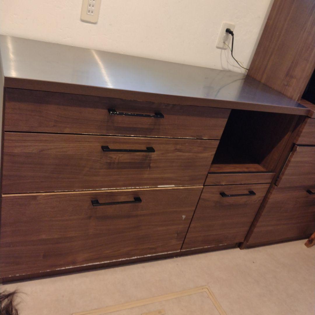 ステンレス天板　カップボード　食器棚　カウンターキッチン　diy