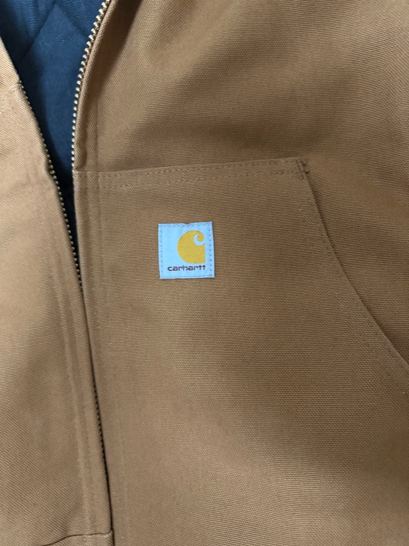 Carhartt フード付きジップアップパーカー ブラウン