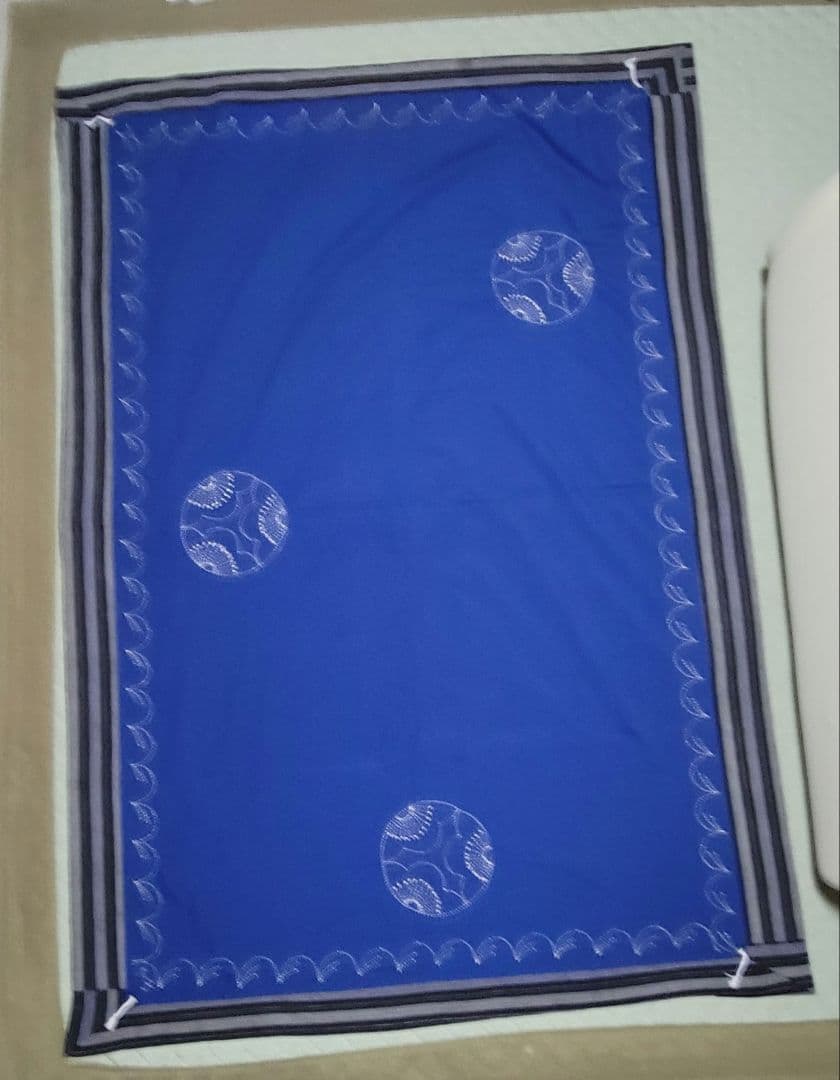 藍染め　テーブルクロス　大　古布　木綿　芸術　145 × 109cm　刺し子