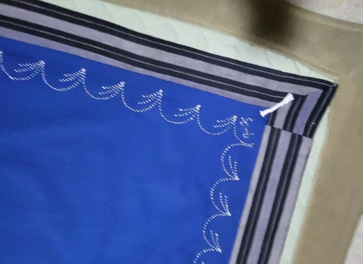 藍染め　テーブルクロス　大　古布　木綿　芸術　145 × 109cm　刺し子