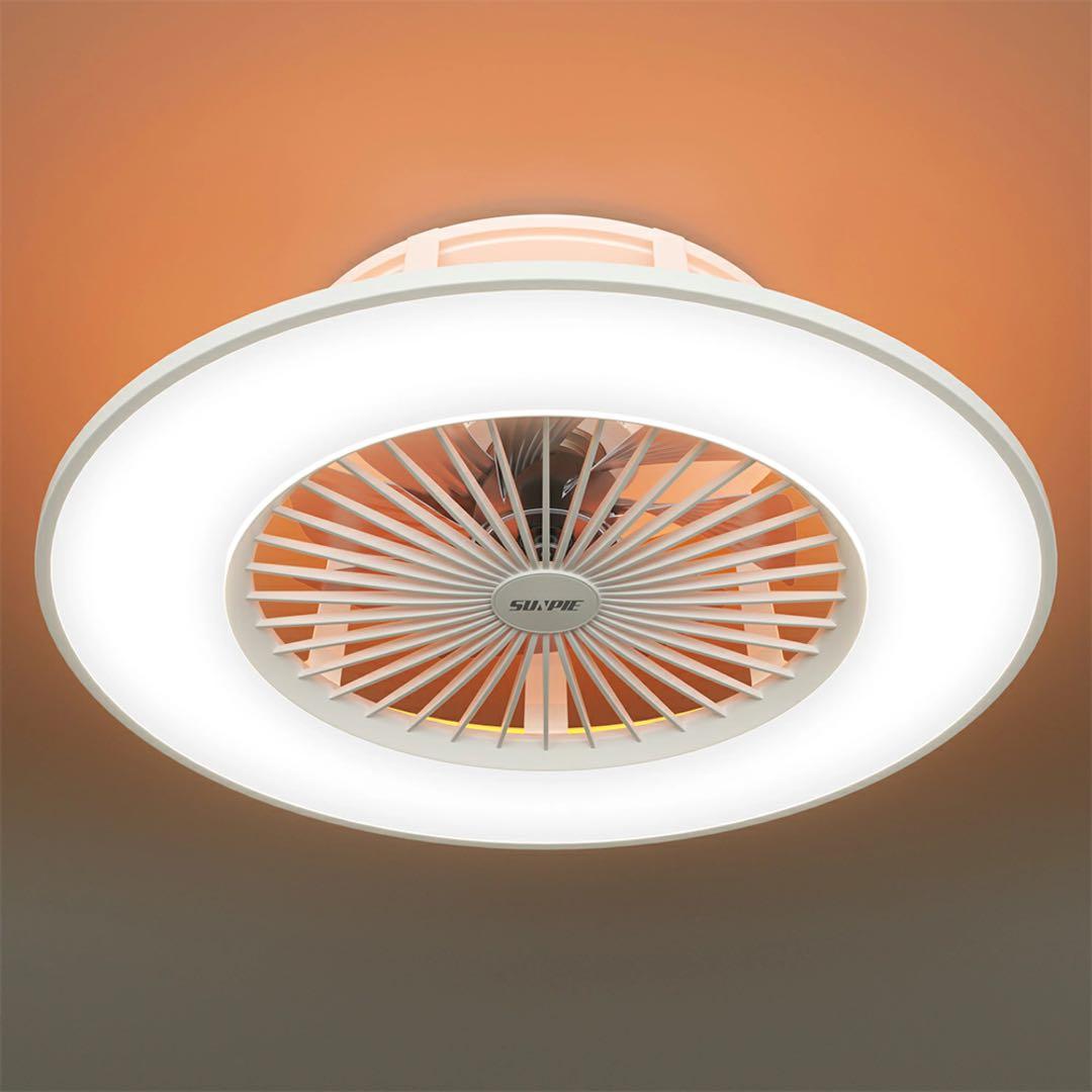 F002シーリングファン ファン付小型扇風機サーキュレーターリモコンLED電球灯