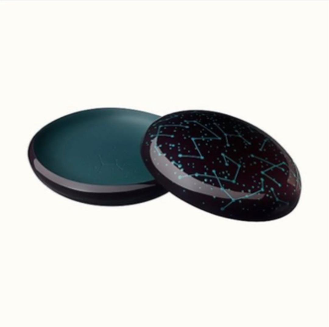 エルメス　小物入れ　丸形　木製　星座　12✖️5