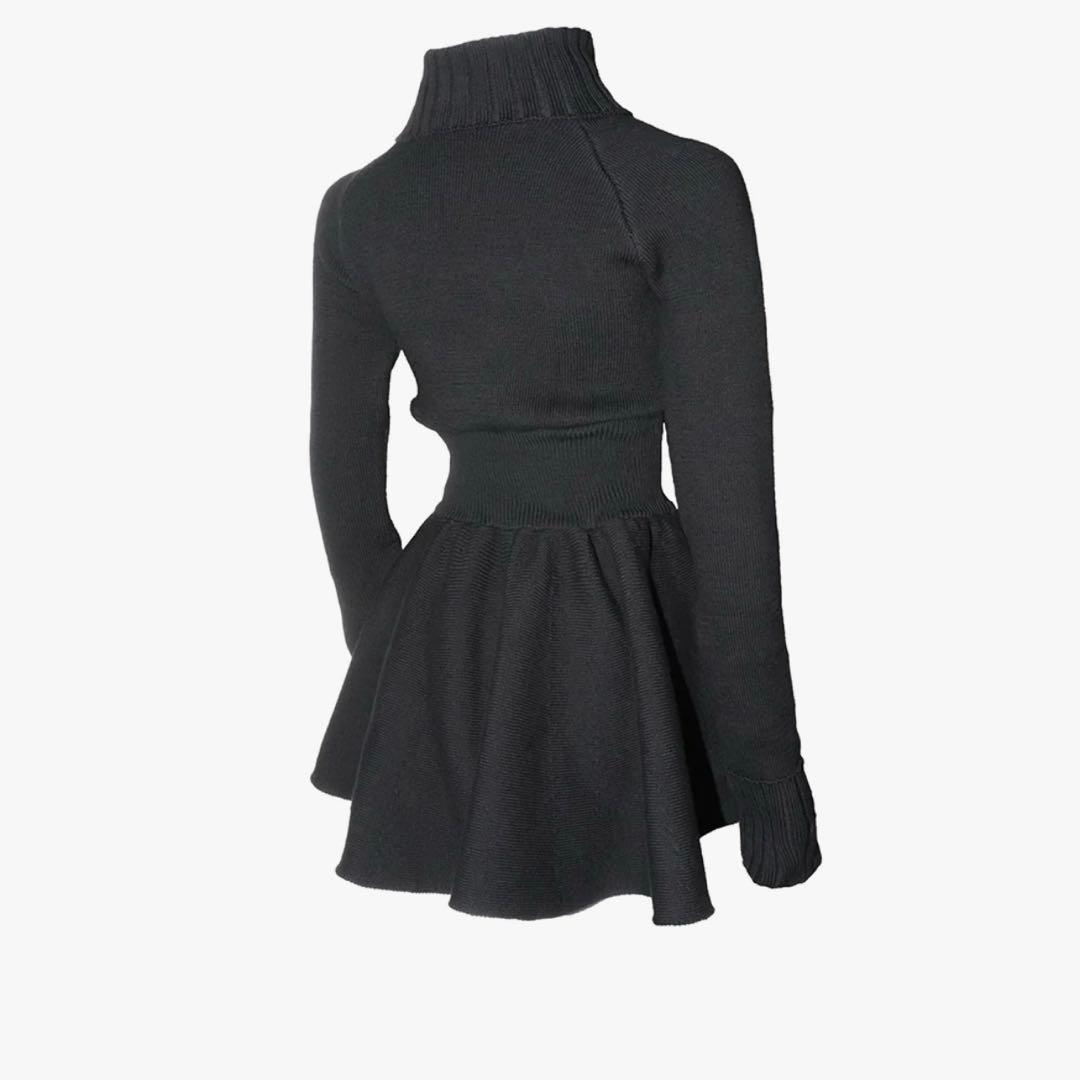 ワンピース S structured flare knit dress