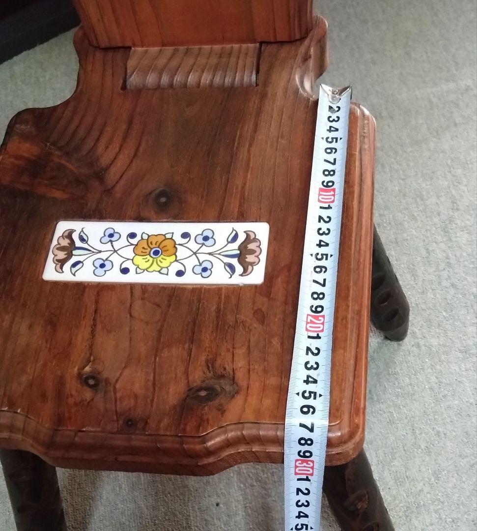 スペイン製　木製イス　折り畳み椅子　アンティーク　レトロ