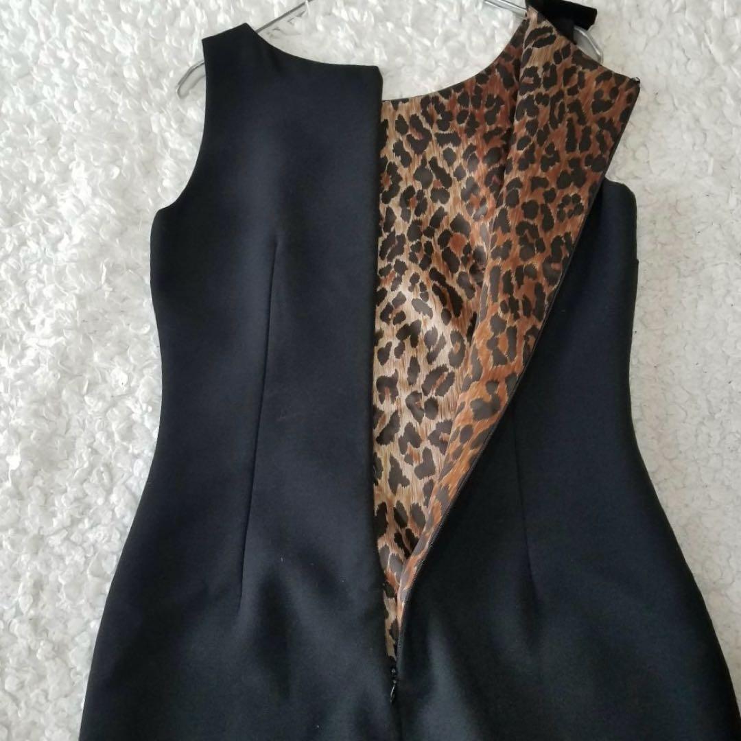 美品✨️ドルガバ レオパードワンピース ノースリーブ 肩ベロア 大きいサイズ